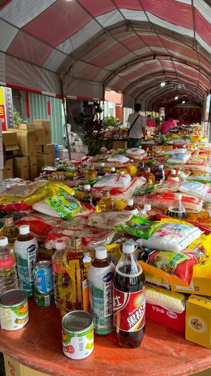 清豐宮普渡供桌上的供品